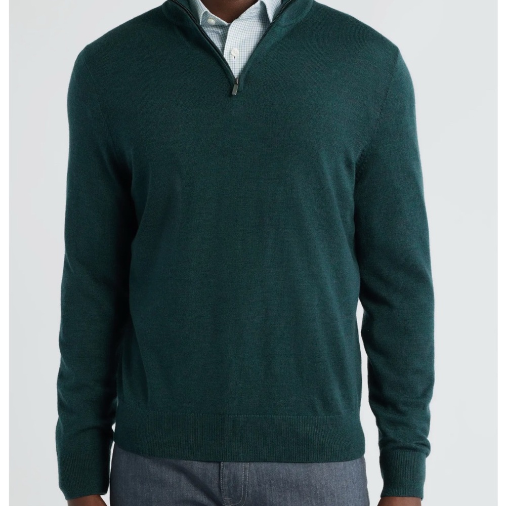 Men’s Washable Italian Merino Wool Quarter Zip Sweater